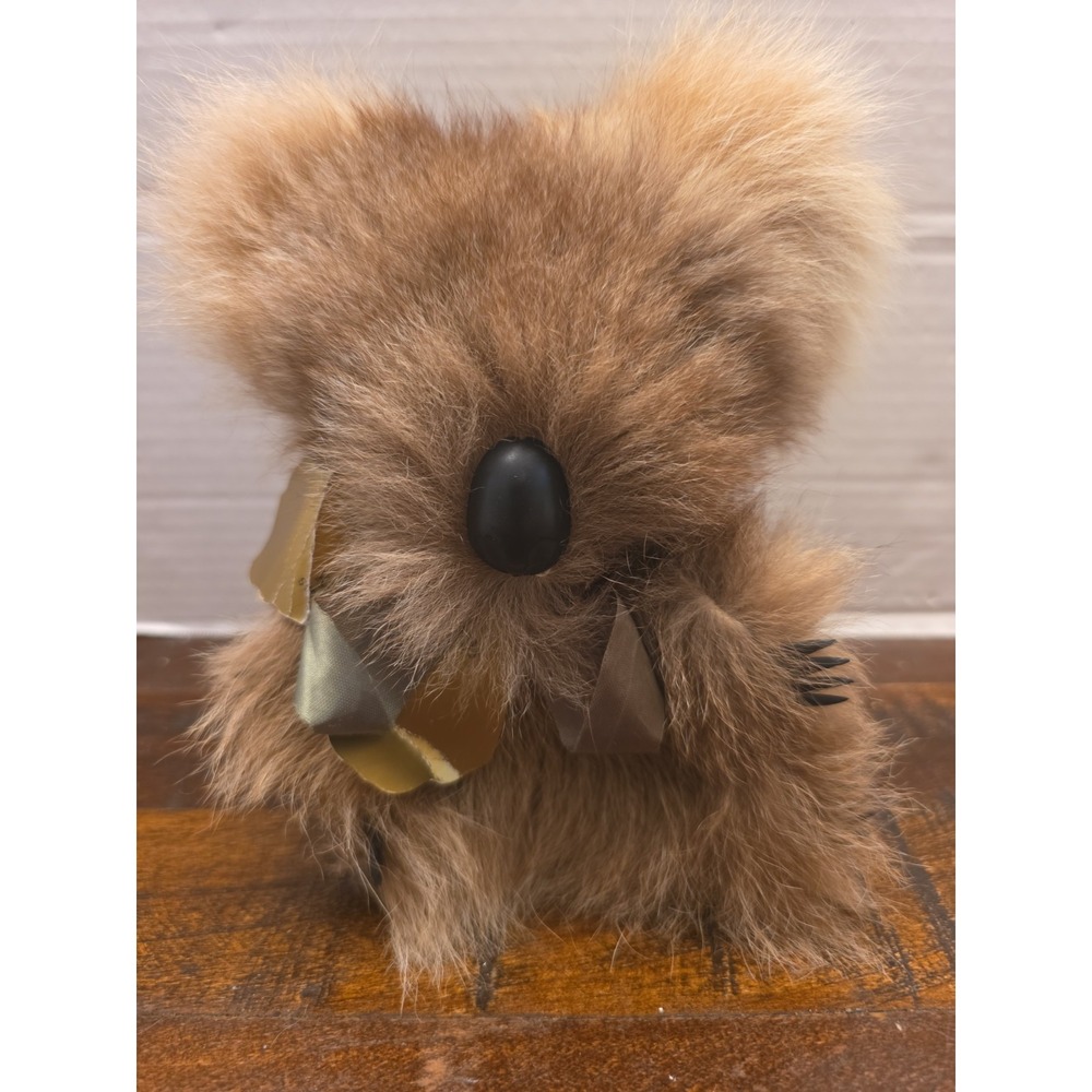 Vintage Koala Bear Plush Real Kangaroo Skin Australia Koala United Souvenir Tag
